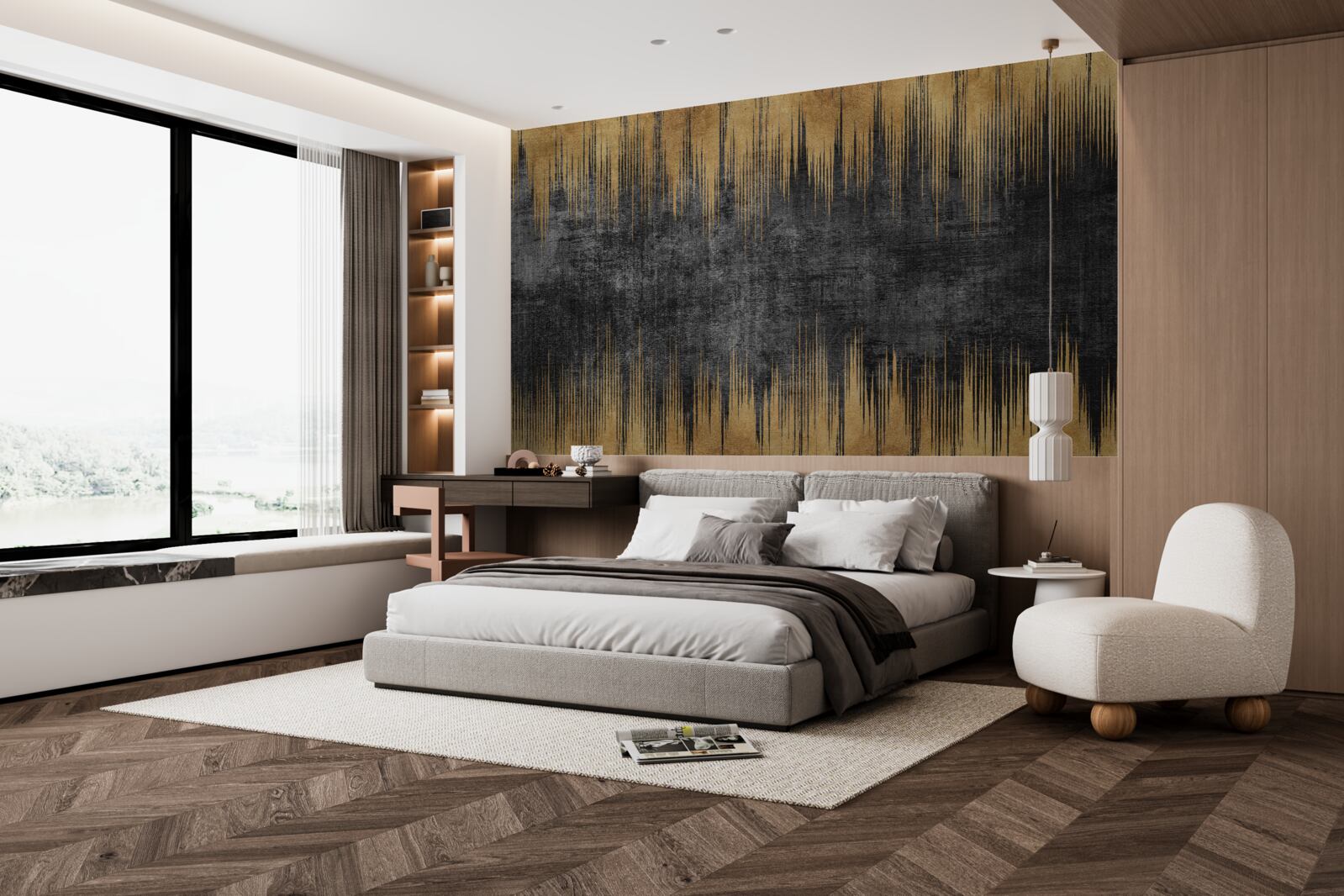 Fototapeta čierne a zlaté pruhy