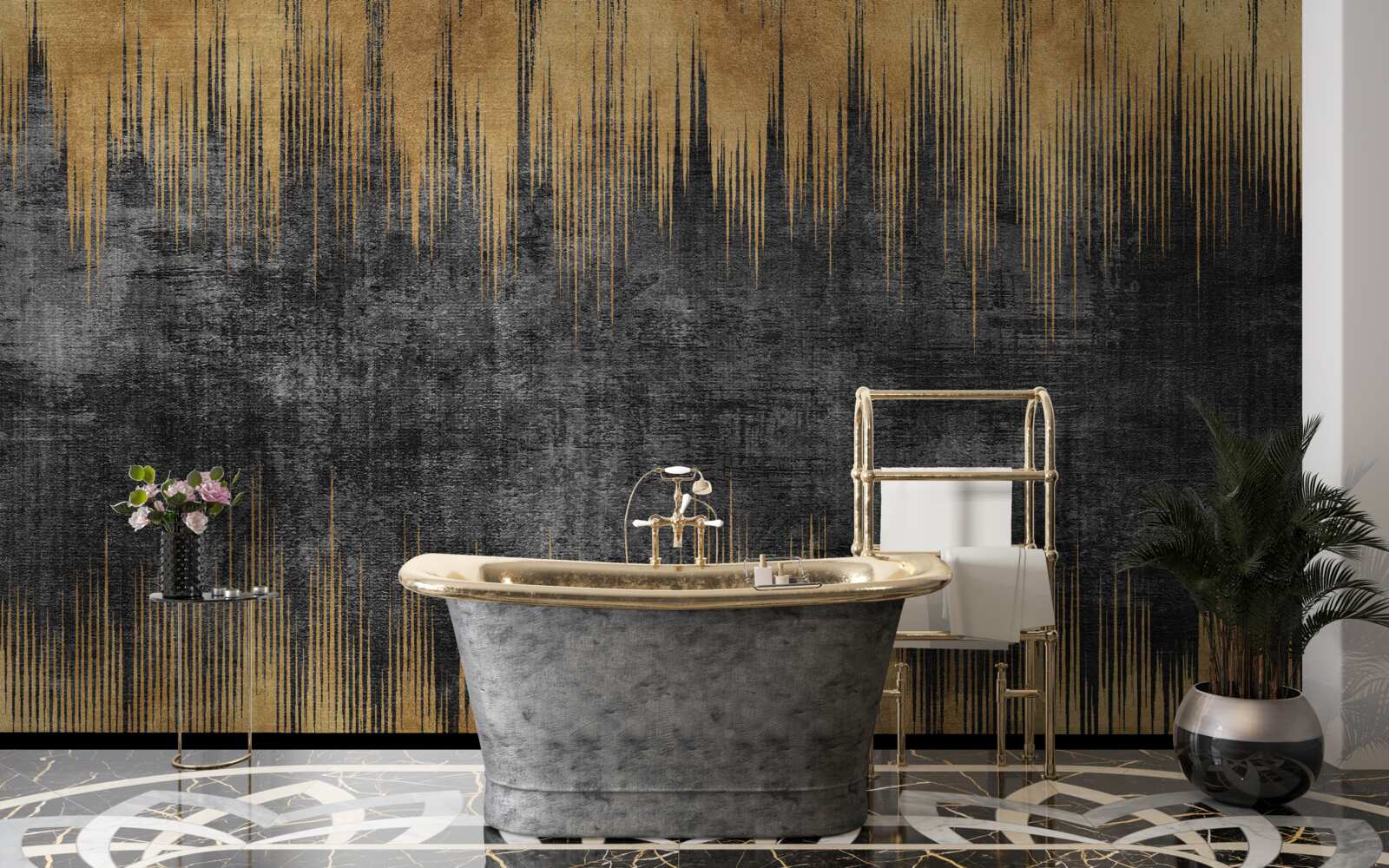 Fototapeta čierne a zlaté pruhy