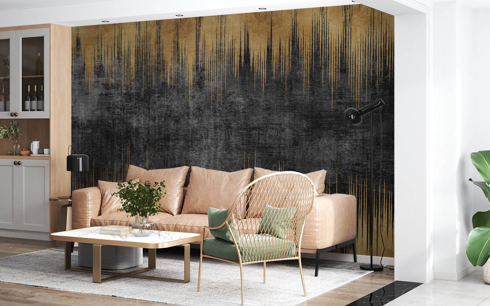 Fototapeta čierne a zlaté pruhy