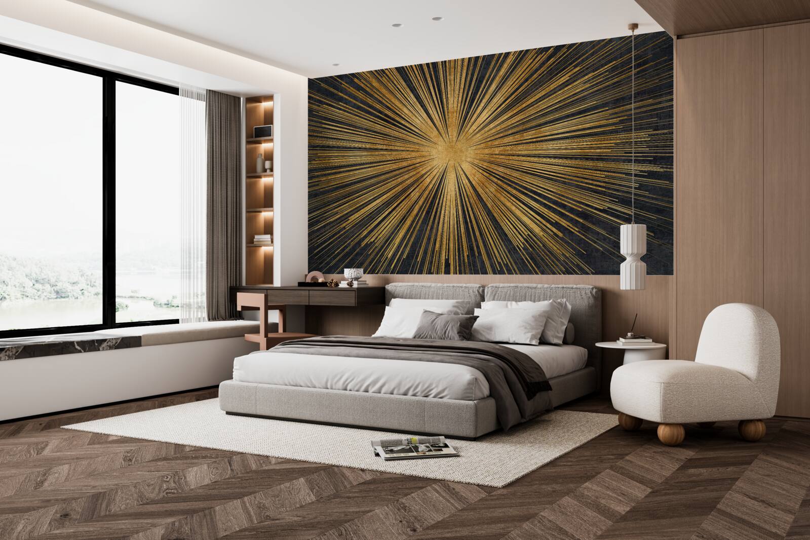 Fototapeta slnečné lúče jasne svietia pri západe slnka