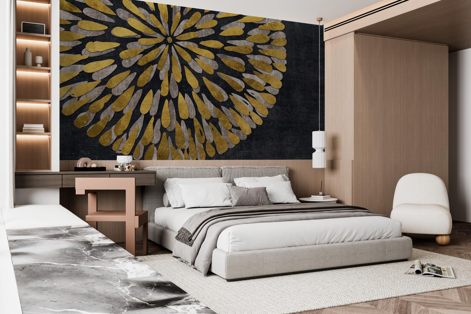 Fototapeta púpava so zlatými odtieňmi