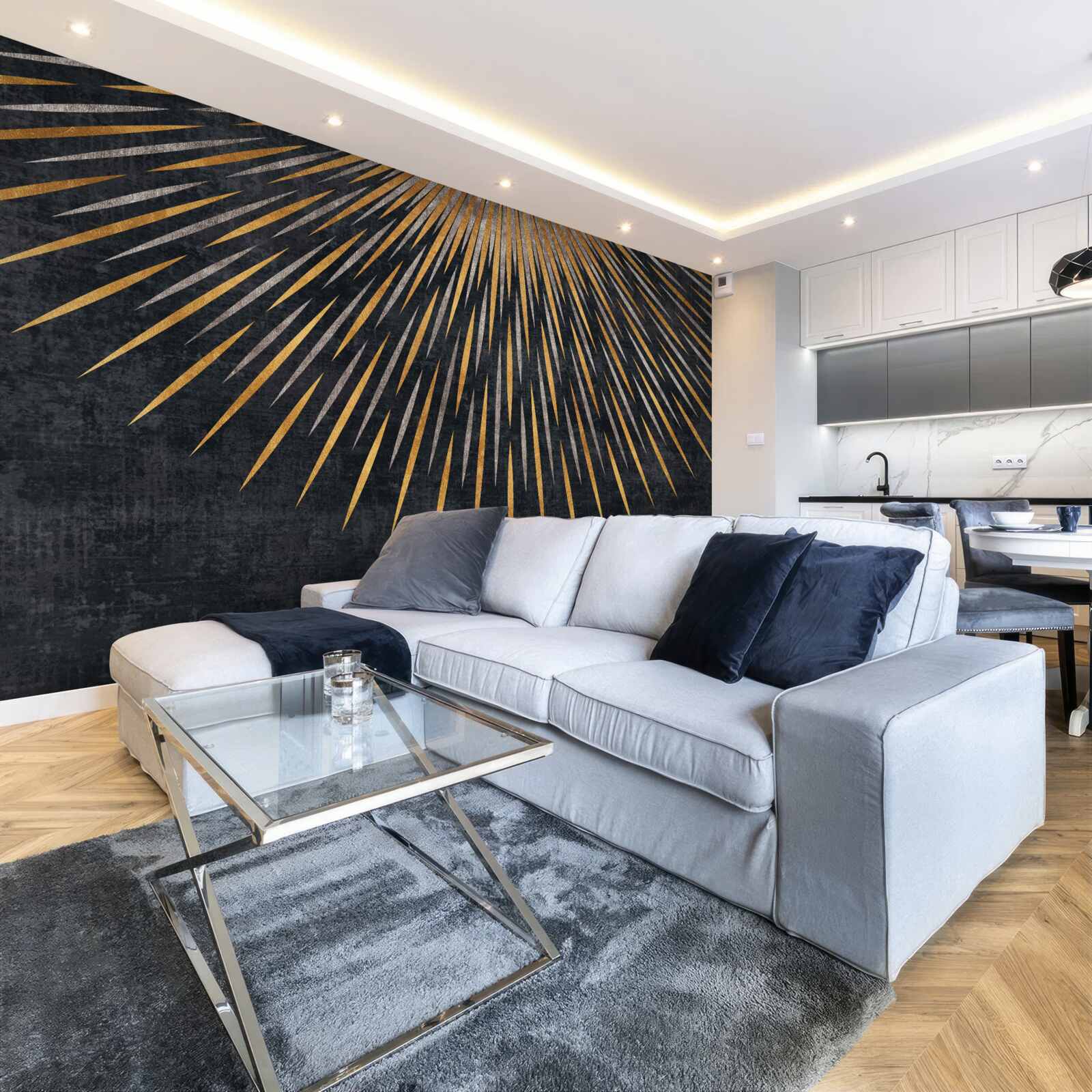 Fototapeta slnečné lúče na tmavom pozadí