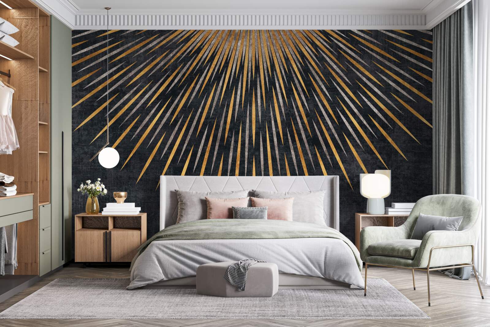 Fototapeta slnečné lúče na tmavom pozadí