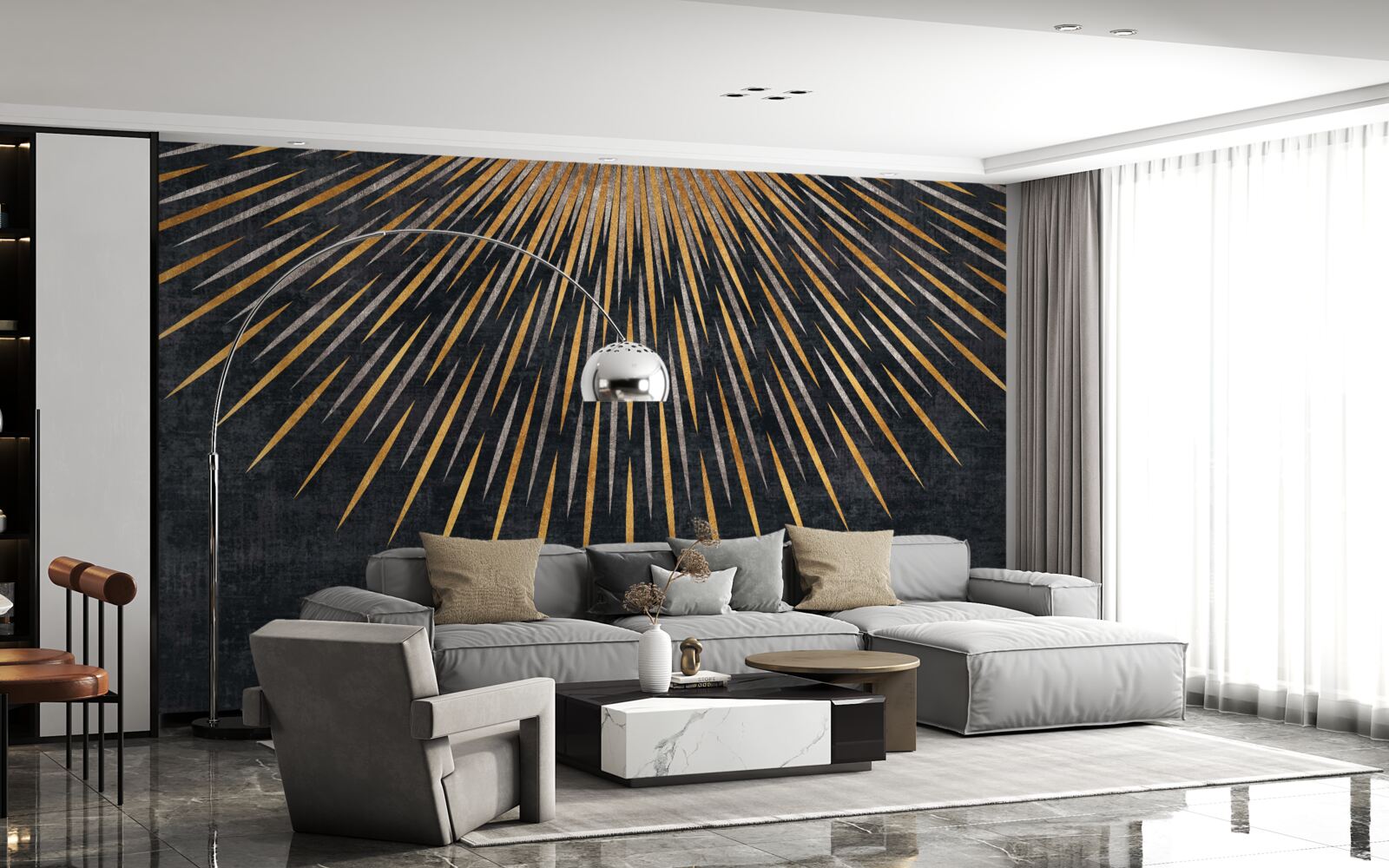 Fototapeta slnečné lúče na tmavom pozadí