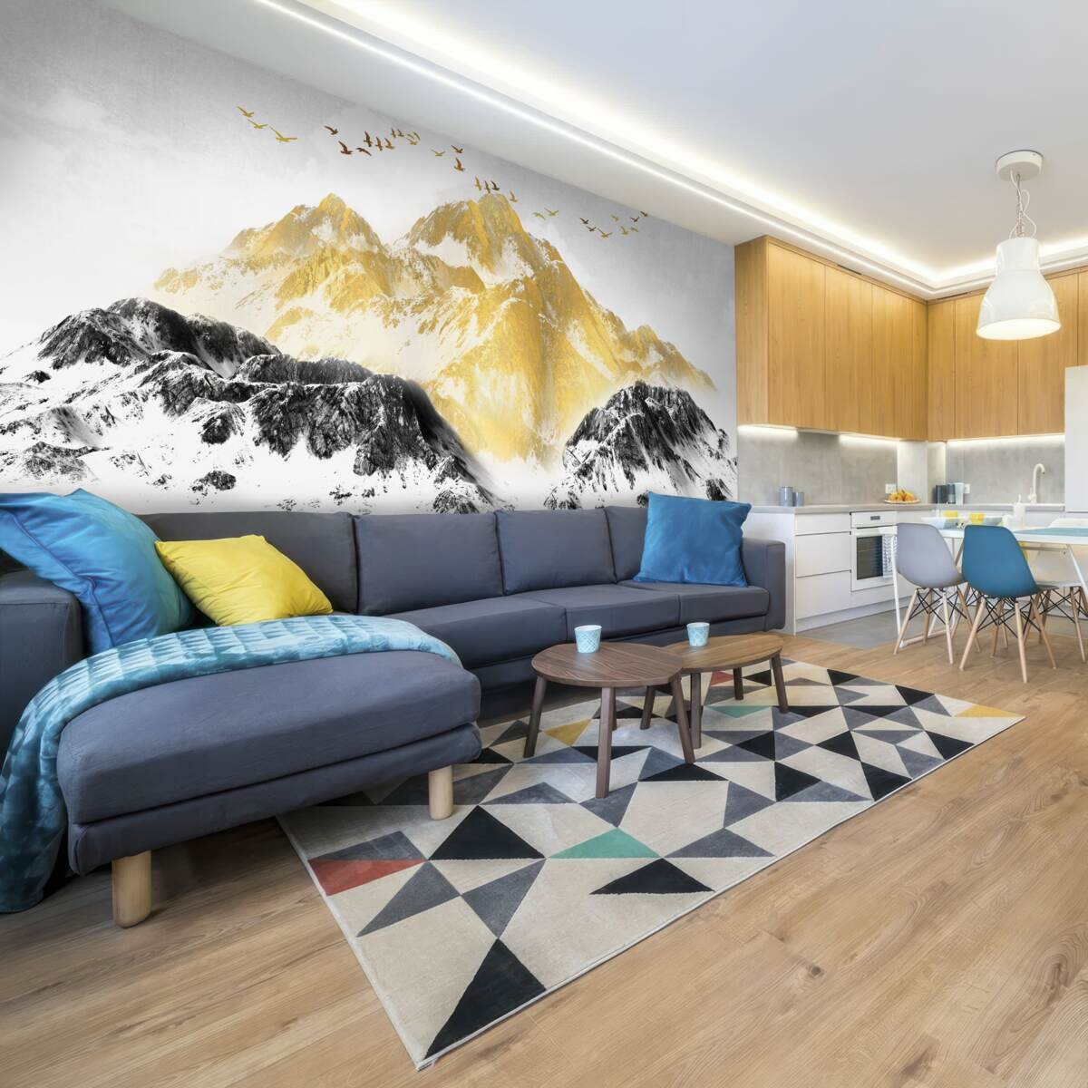 Fototapeta pohoria so zlatými štítmi