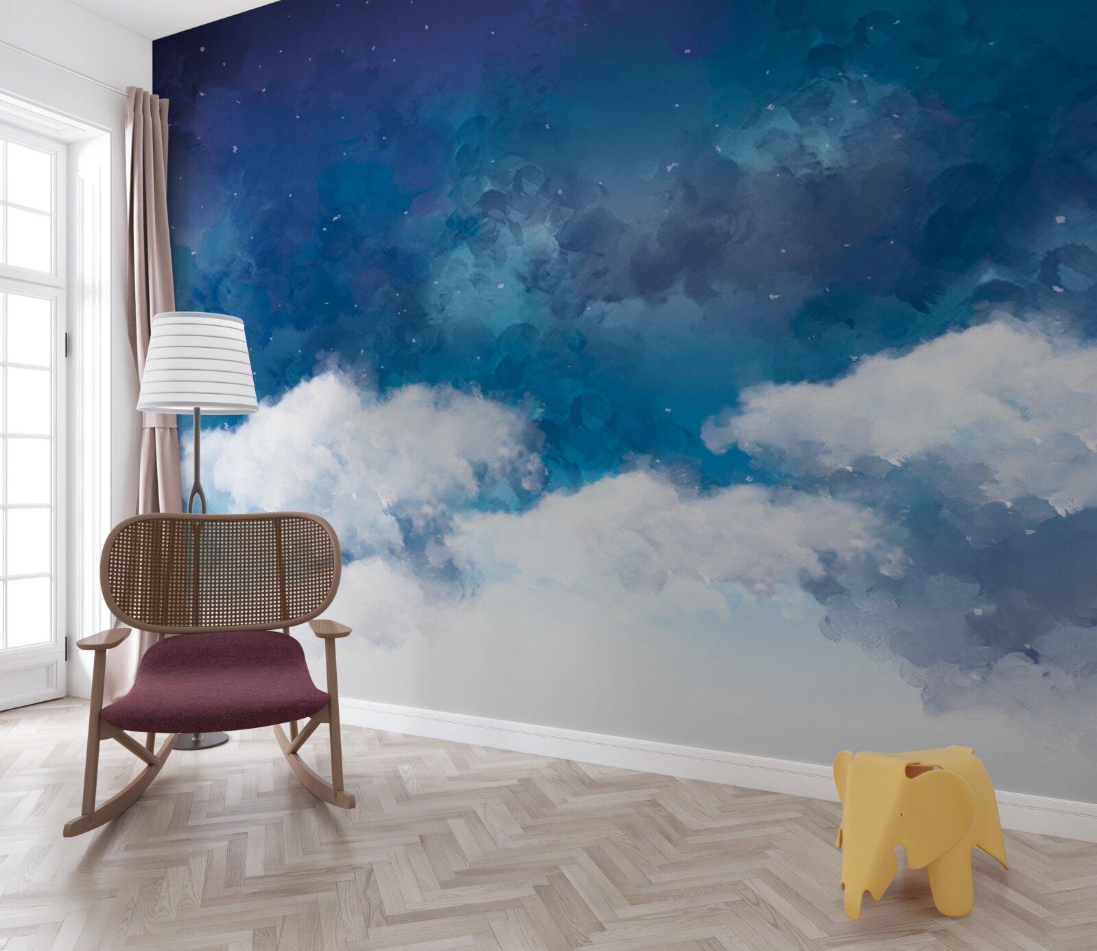 Fototapeta hviezdna obloha posiata mrakmi v noci