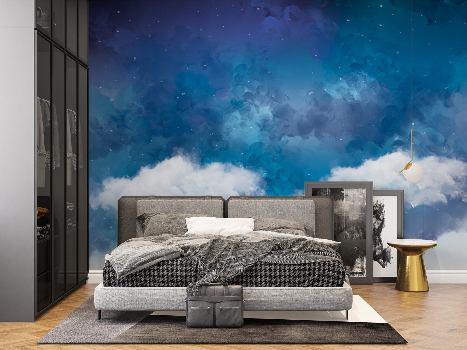 Fototapeta hviezdna obloha posiata mrakmi v noci