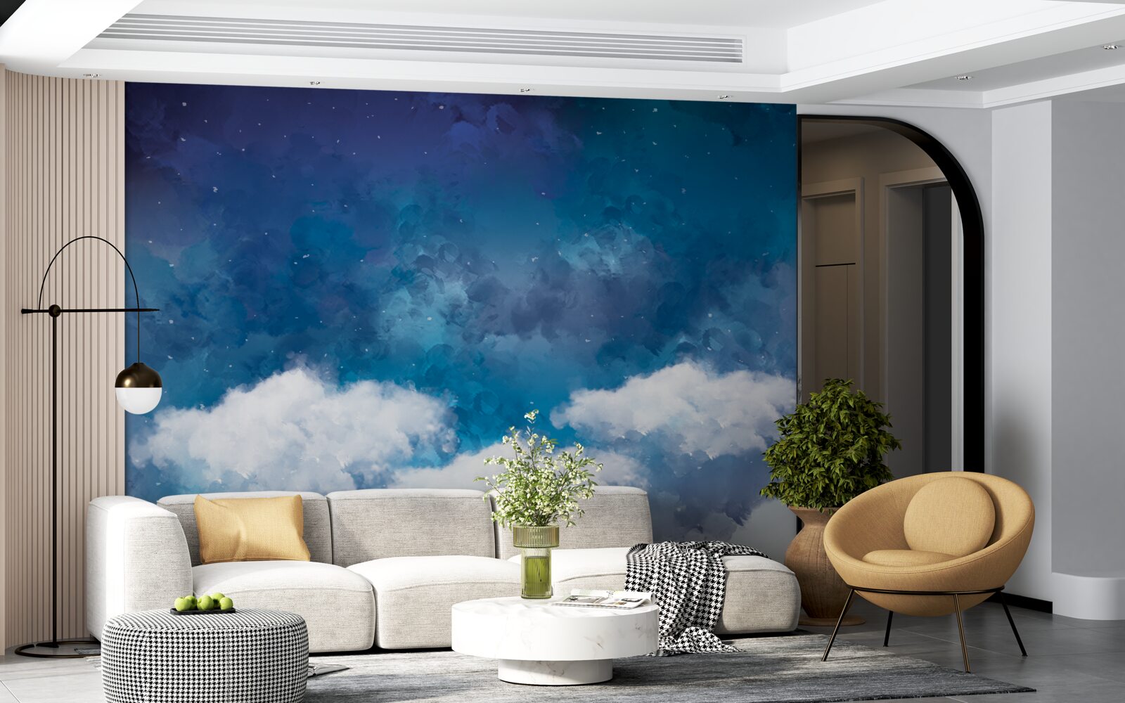 Fototapeta hviezdna obloha posiata mrakmi v noci