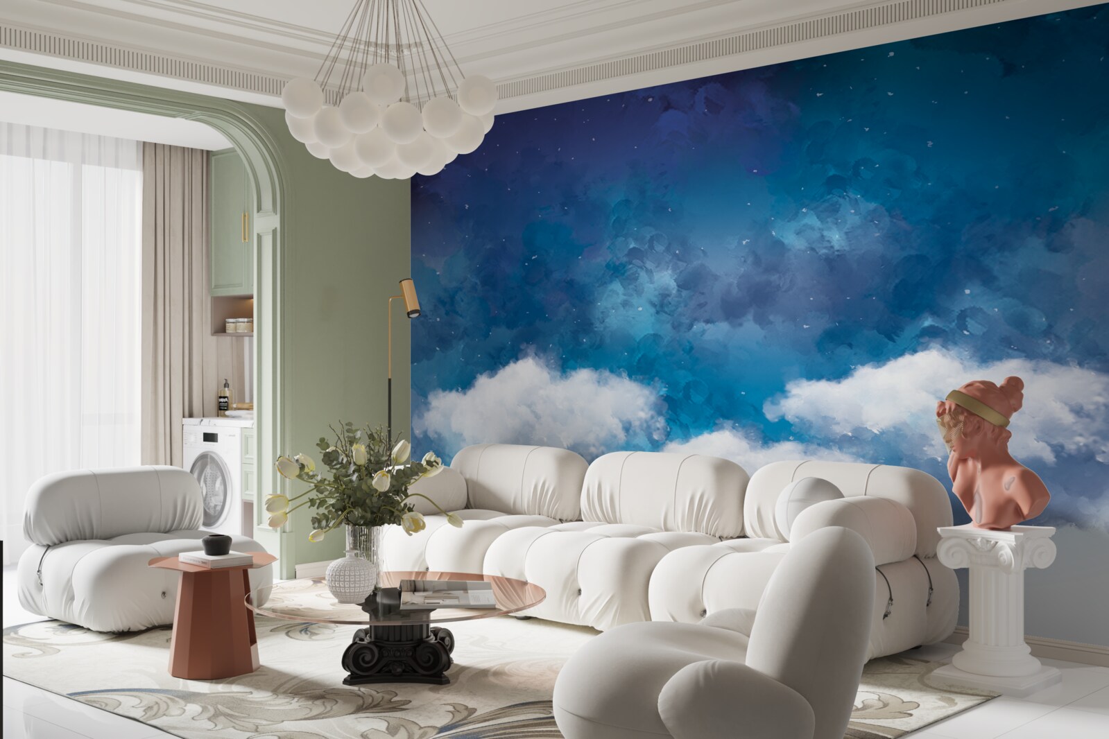 Fototapeta hviezdna obloha posiata mrakmi v noci