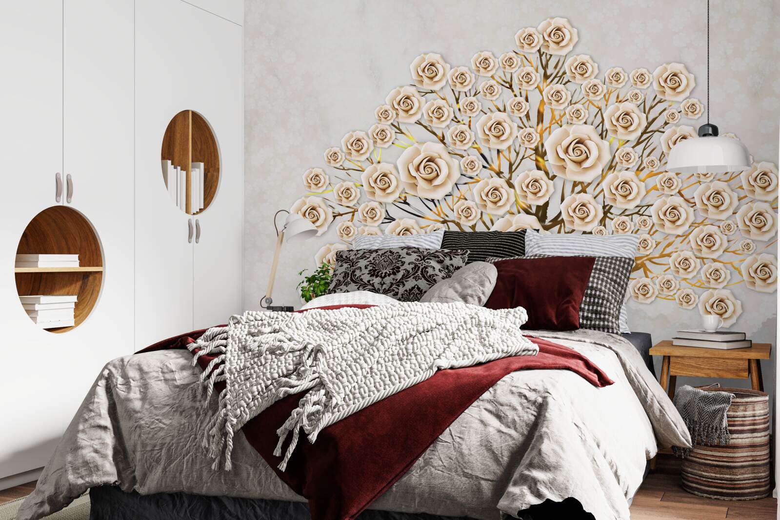 Fototapeta strom je tvorený svetloružovými púčikmi