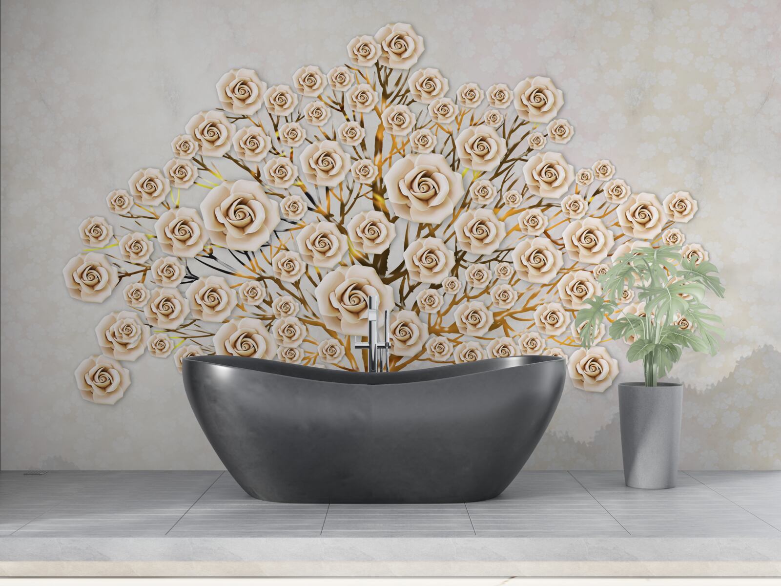 Fototapeta strom je tvorený svetloružovými púčikmi