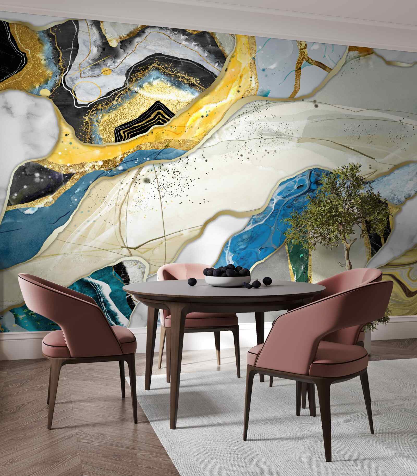 Fototapeta mramor s abstraktným geometrickým vzorom