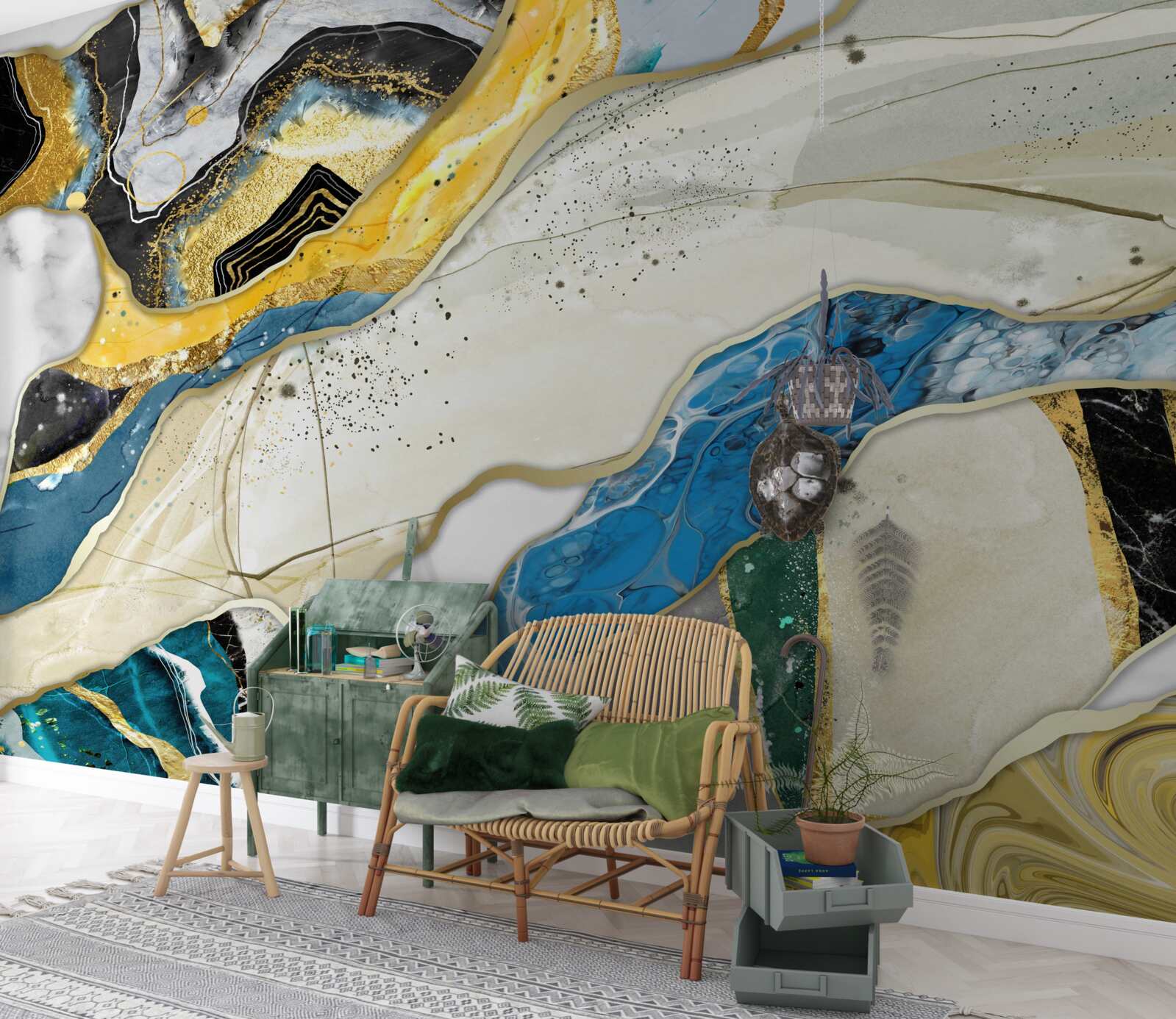 Fototapeta mramor s abstraktným geometrickým vzorom