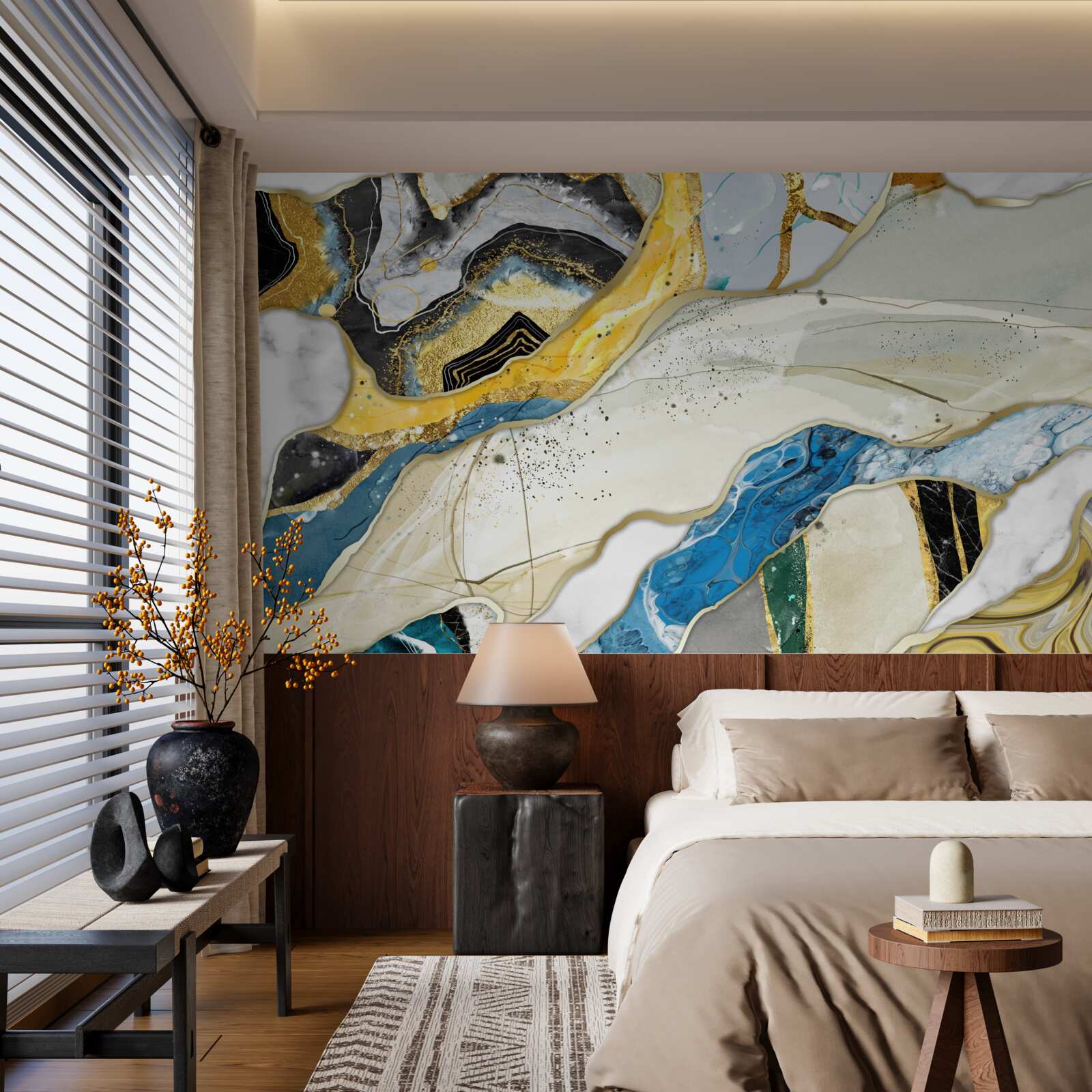 Fototapeta mramor s abstraktným geometrickým vzorom