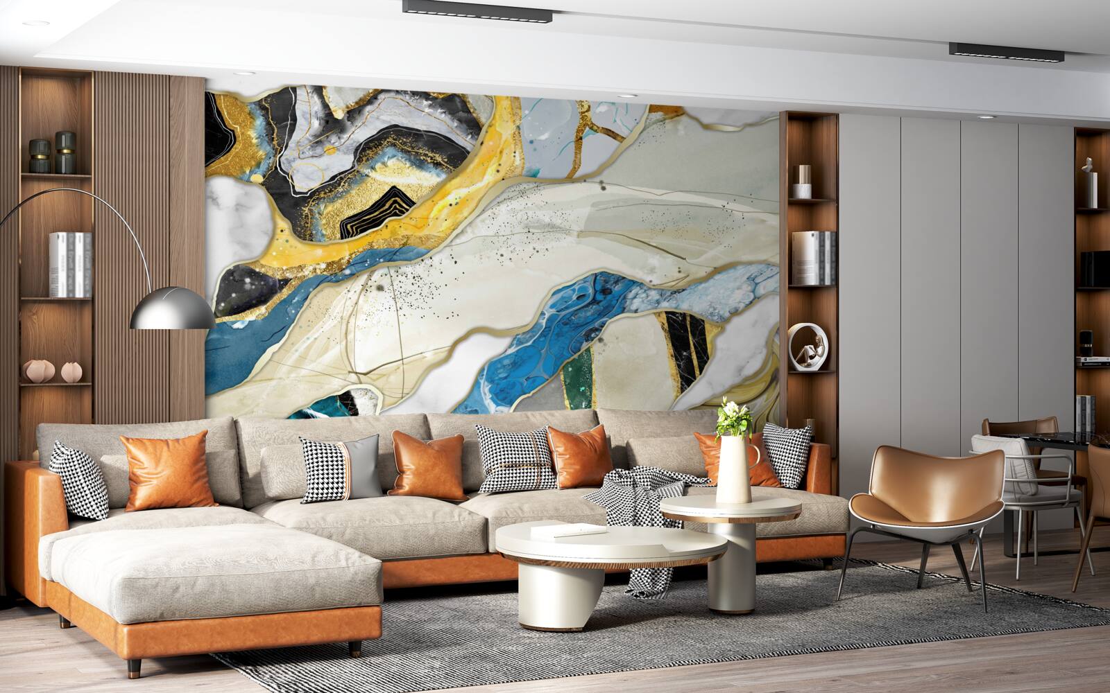 Fototapeta mramor s abstraktným geometrickým vzorom