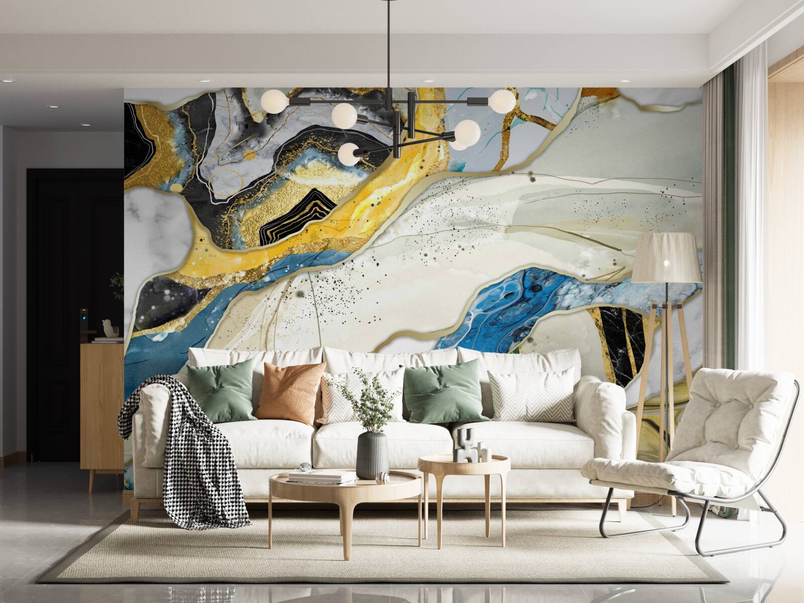 Fototapeta mramor s abstraktným geometrickým vzorom