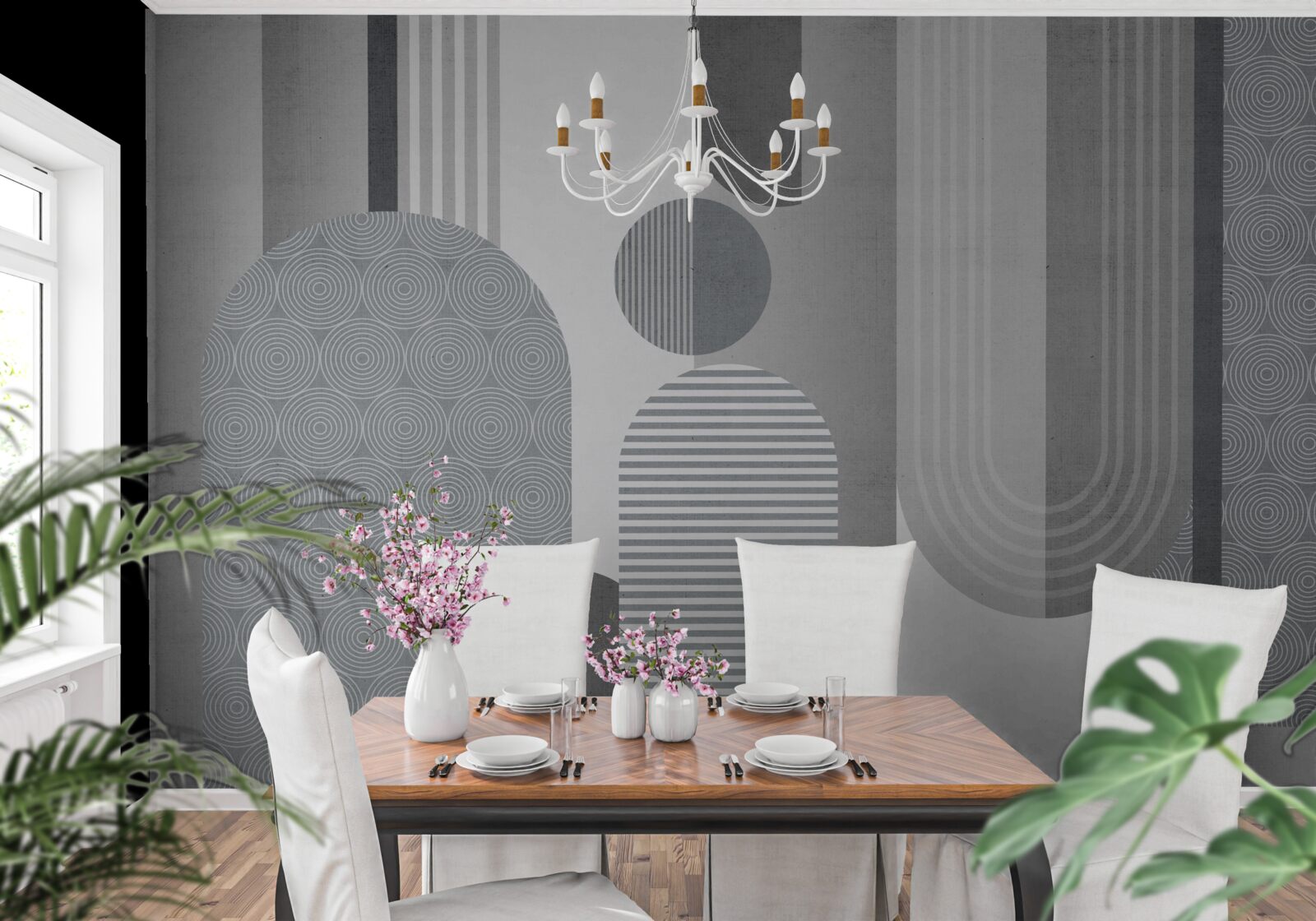 Fototapeta šrafované obdĺžniky s oblúkovým tvarom