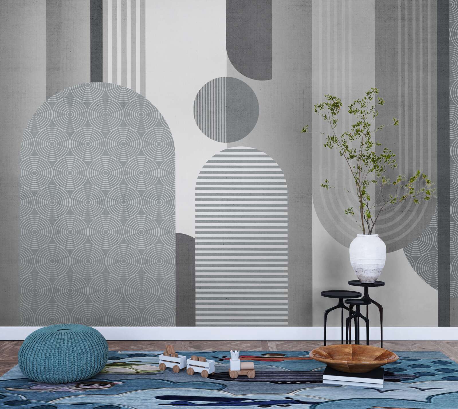 Fototapeta šrafované obdĺžniky s oblúkovým tvarom