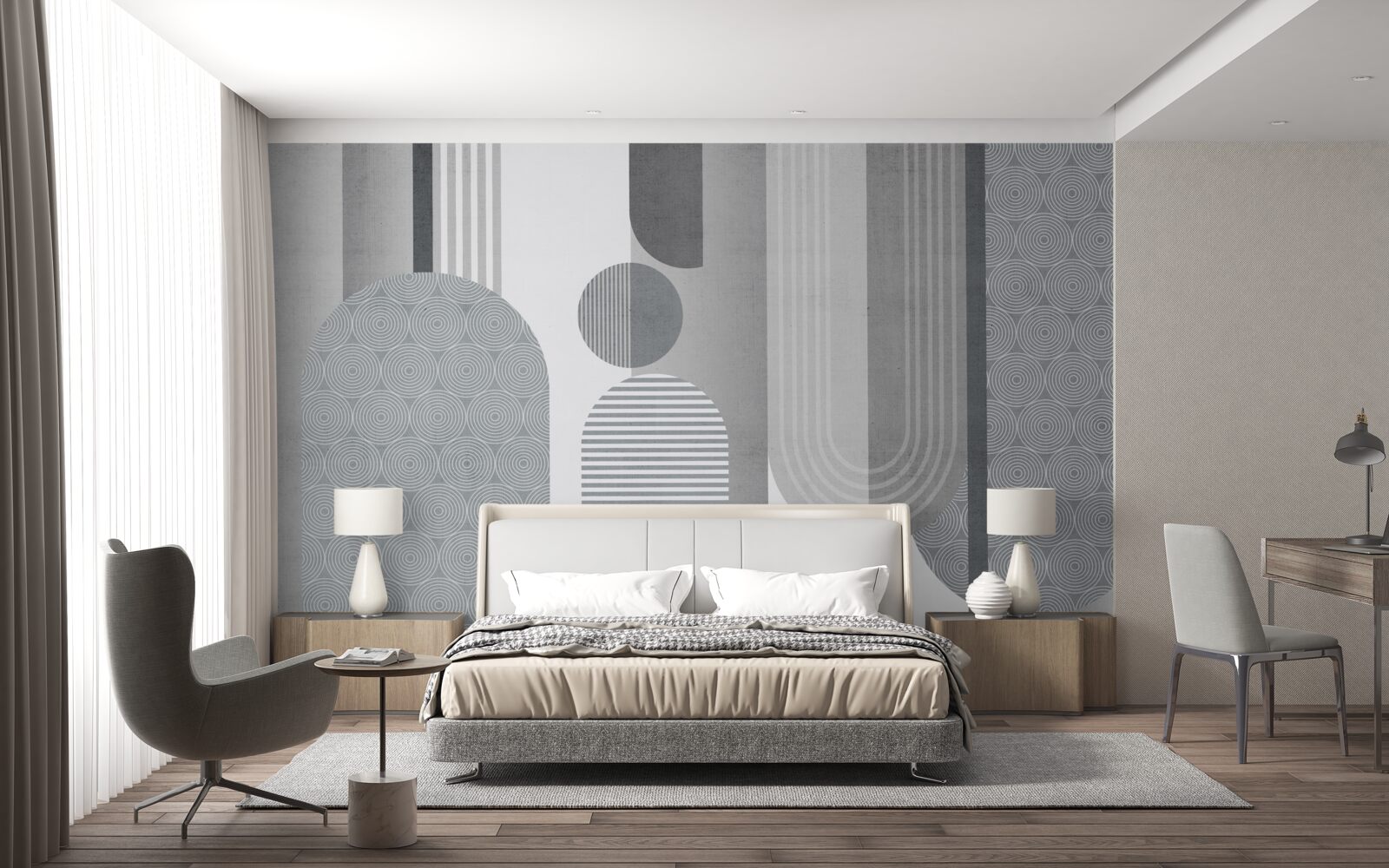 Fototapeta šrafované obdĺžniky s oblúkovým tvarom