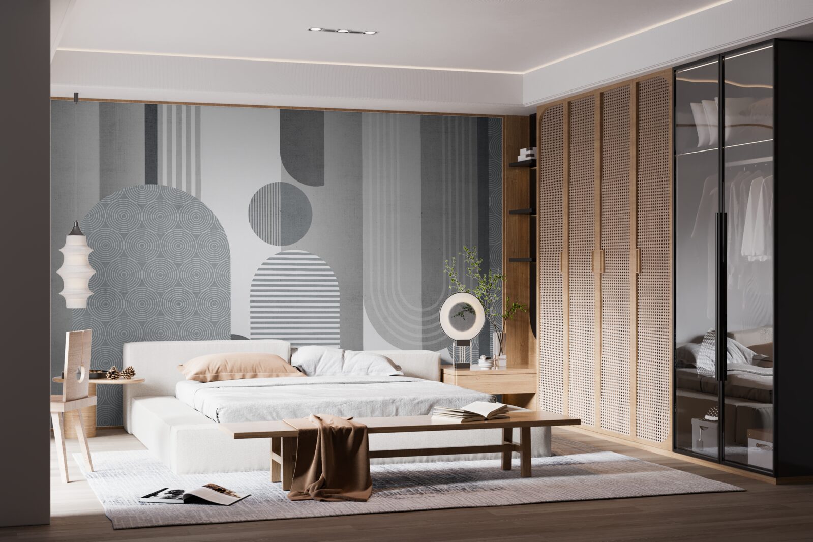 Fototapeta šrafované obdĺžniky s oblúkovým tvarom