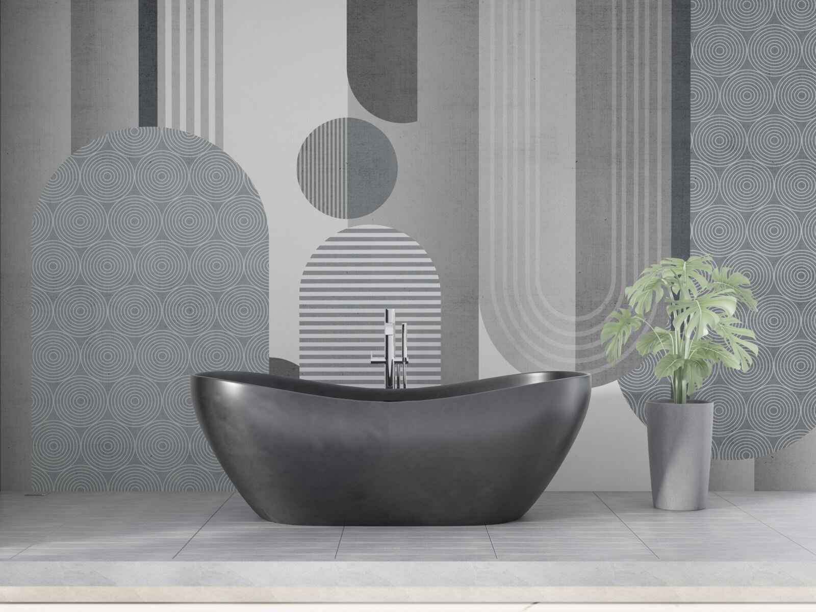 Fototapeta šrafované obdĺžniky s oblúkovým tvarom