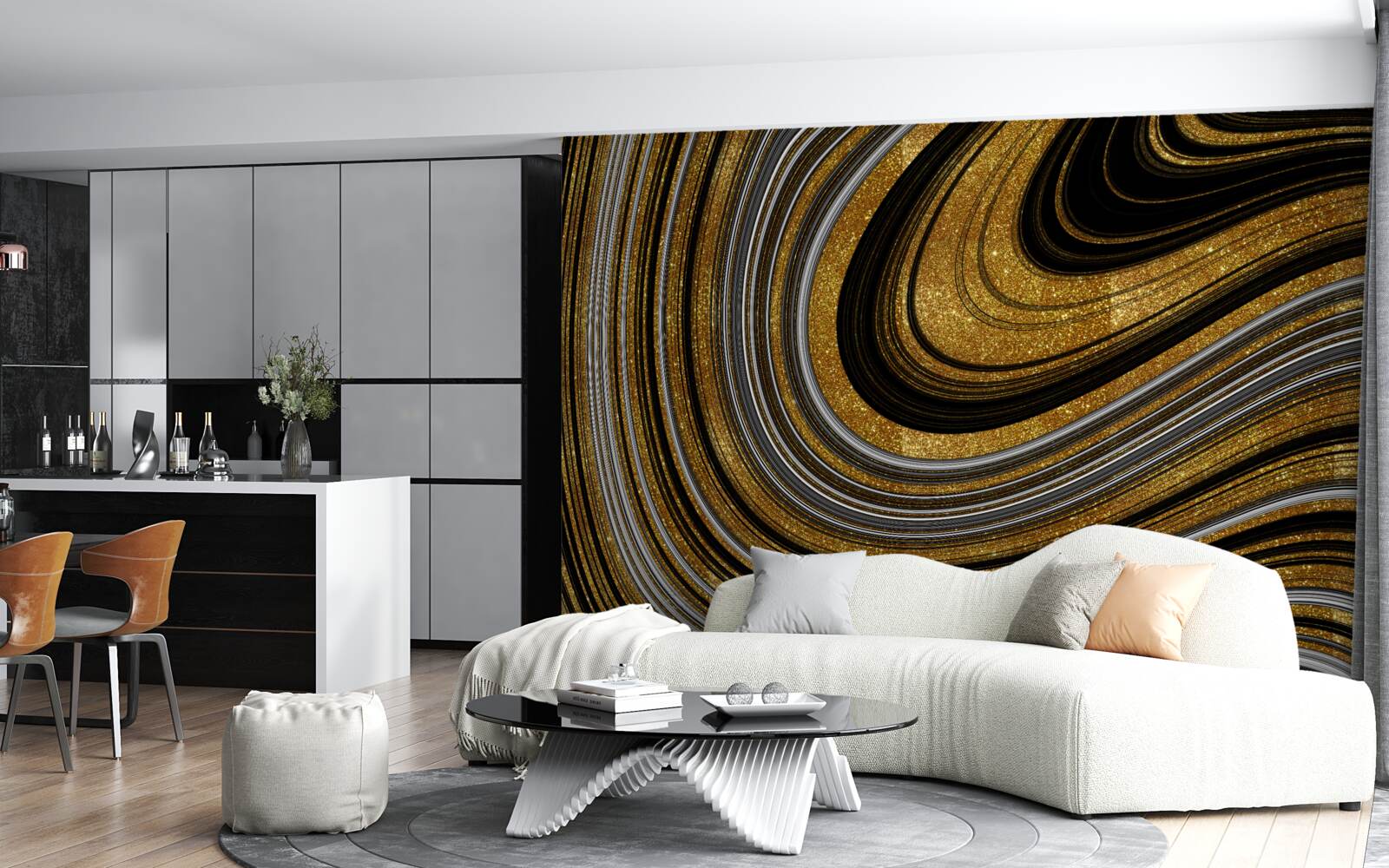 Fototapeta zlaté topiace sa vlny