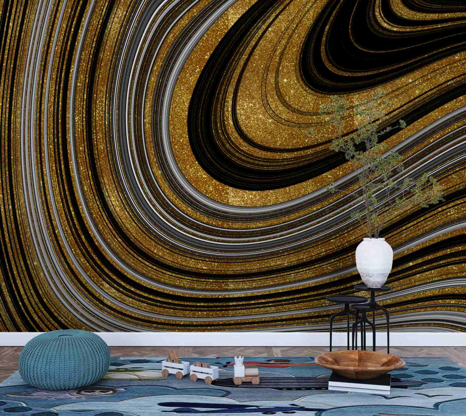 Fototapeta zlaté topiace sa vlny