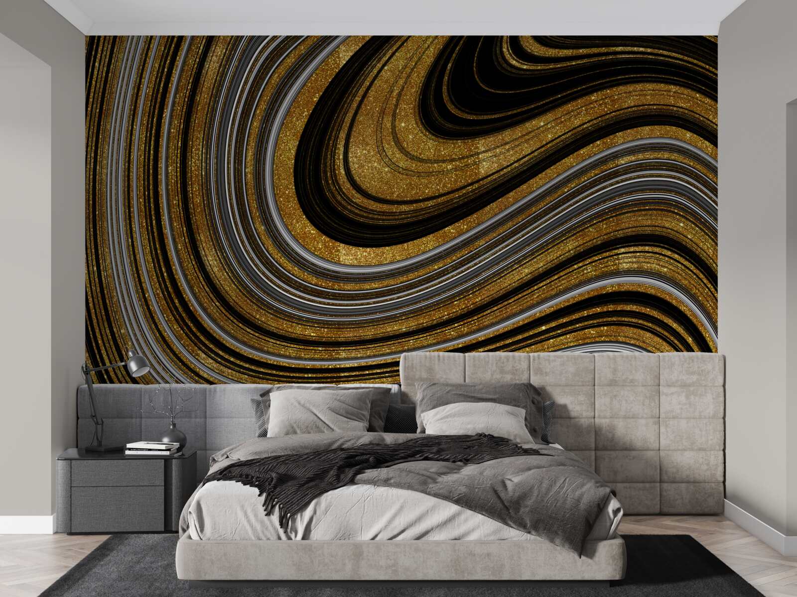 Fototapeta zlaté topiace sa vlny