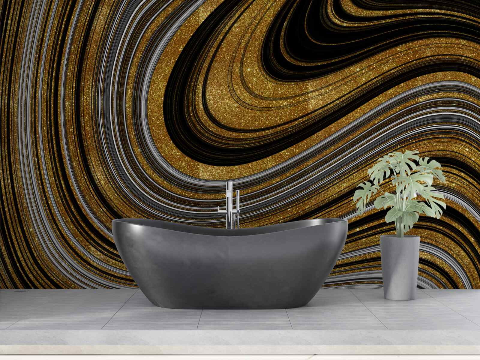 Fototapeta zlaté topiace sa vlny