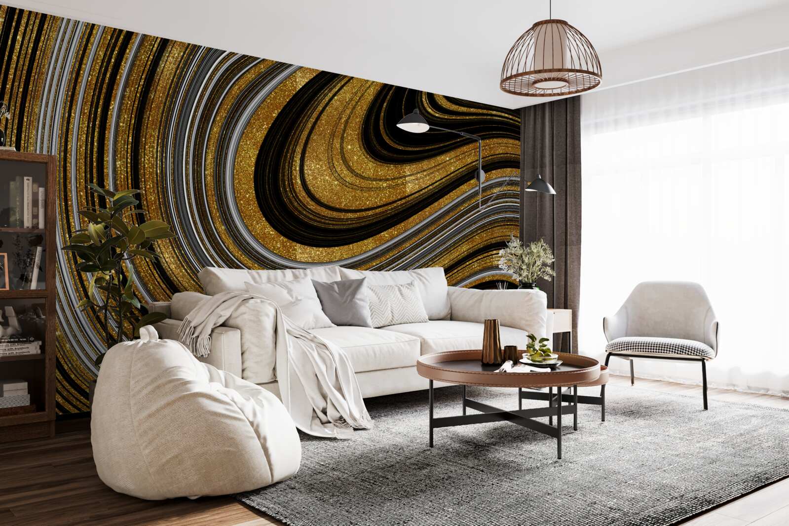 Fototapeta zlaté topiace sa vlny