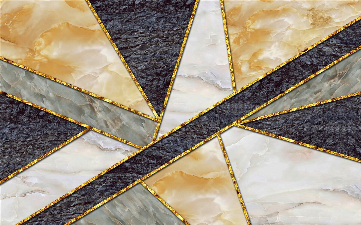 Fototapeta farebný mramor v zlatom reze