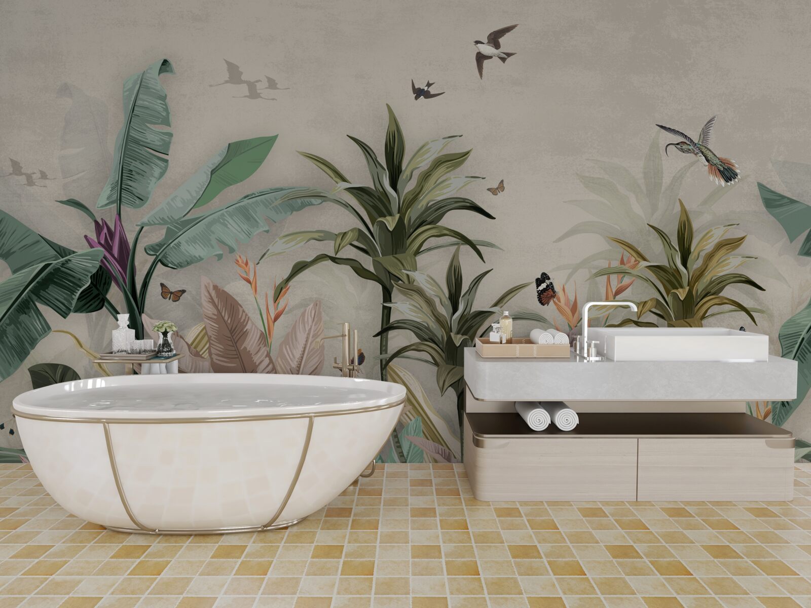 Fototapeta Trópy sú miestom, kde vtáky nachádzajú potešenie