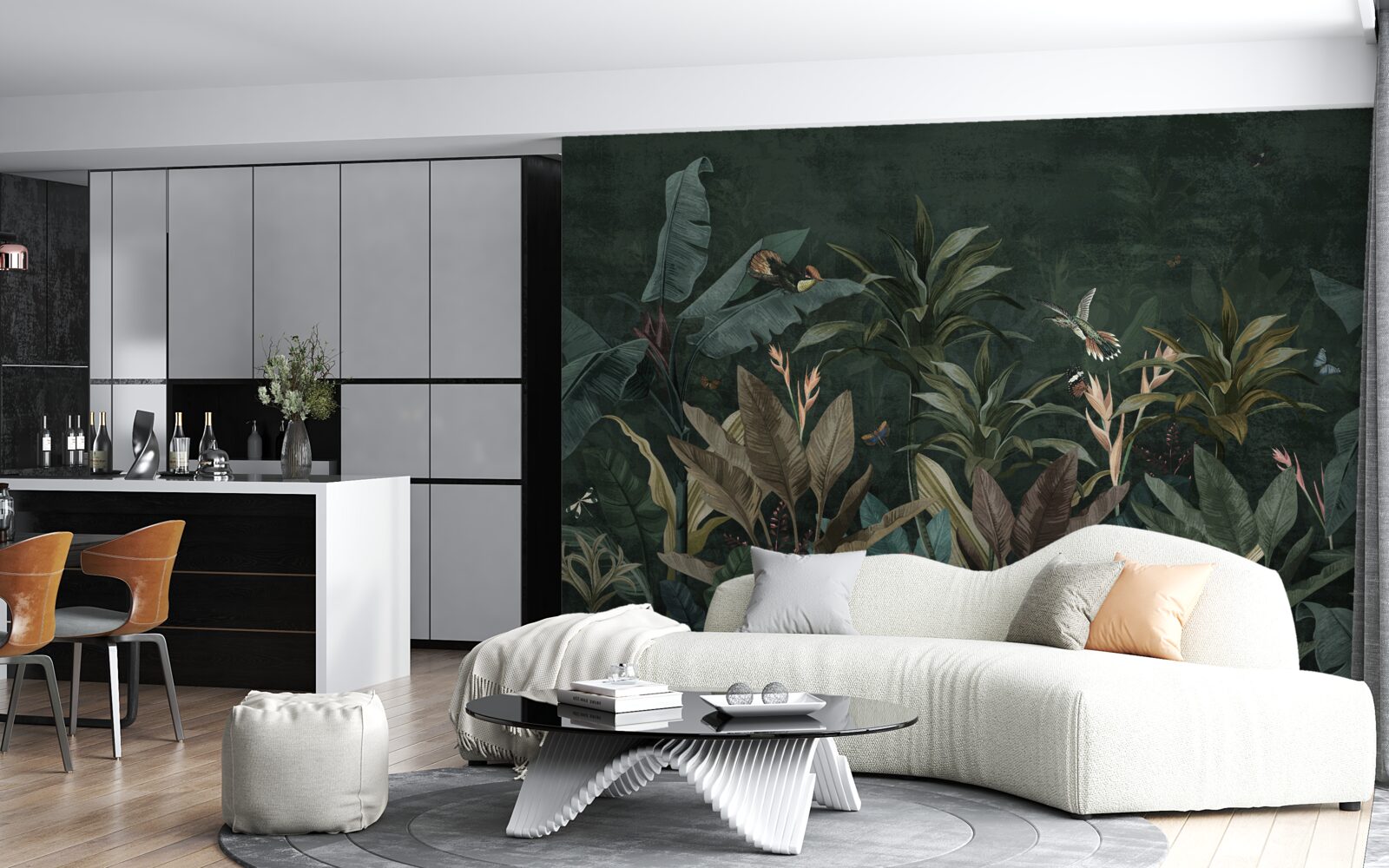 Fototapeta tropická džungľa v noci