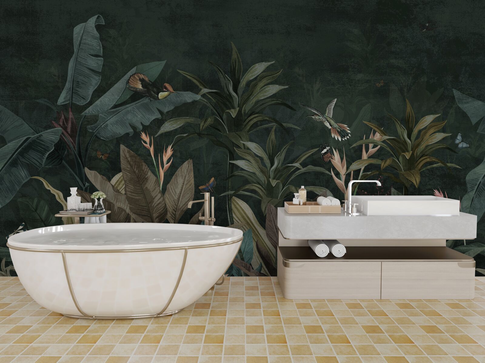 Fototapeta tropická džungľa v noci