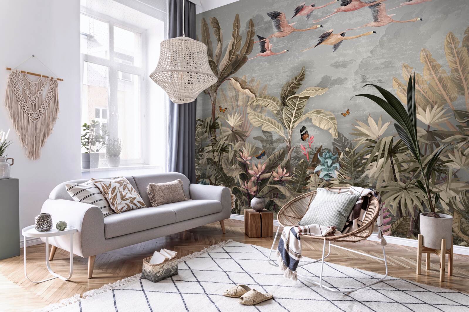 Fototapeta žeriavy lietajú v trópoch