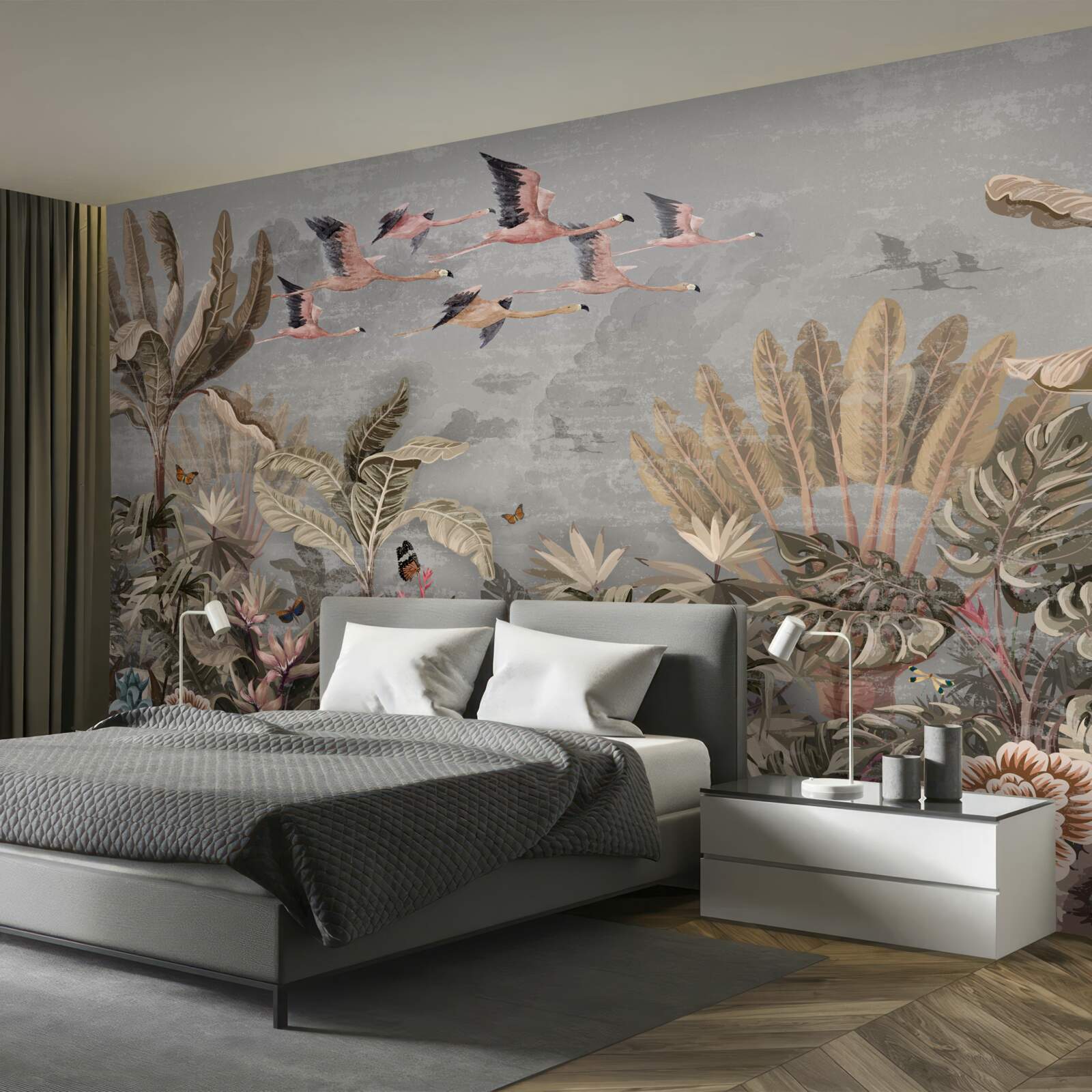 Fototapeta žeriavy lietajú v trópoch