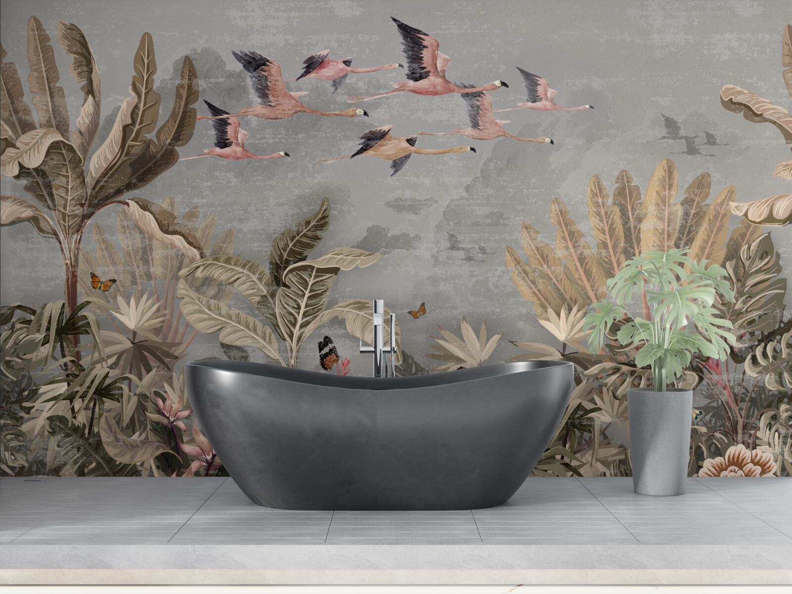 Fototapeta žeriavy lietajú v trópoch