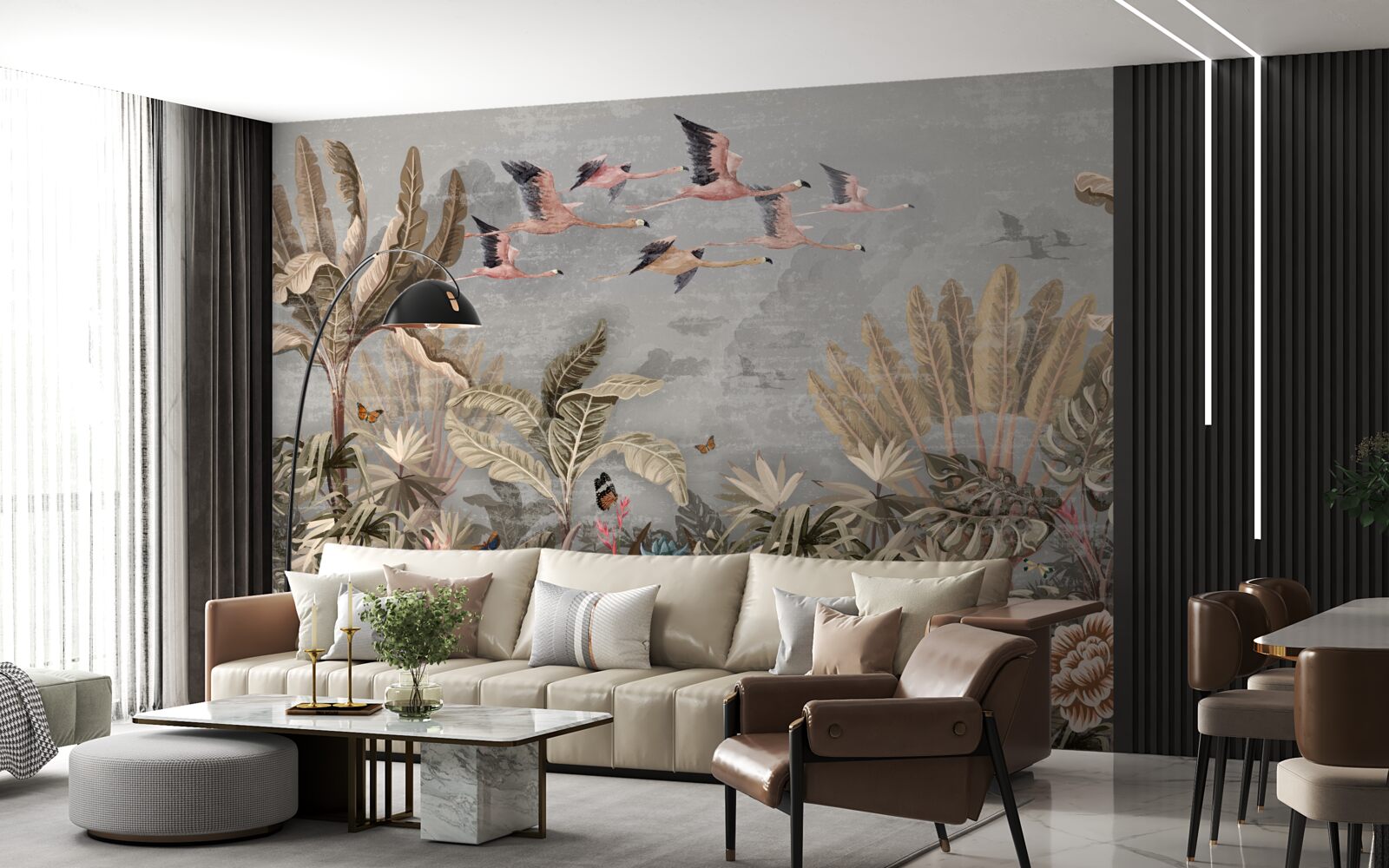 Fototapeta žeriavy lietajú v trópoch