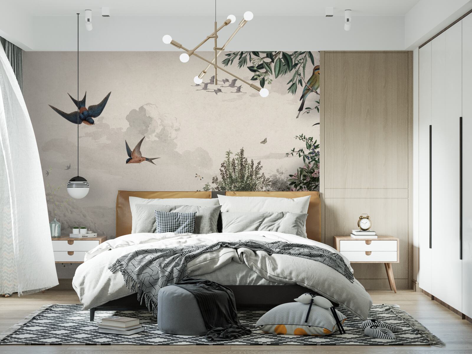 Fototapeta keď prší, vtáky hľadajú úkryt