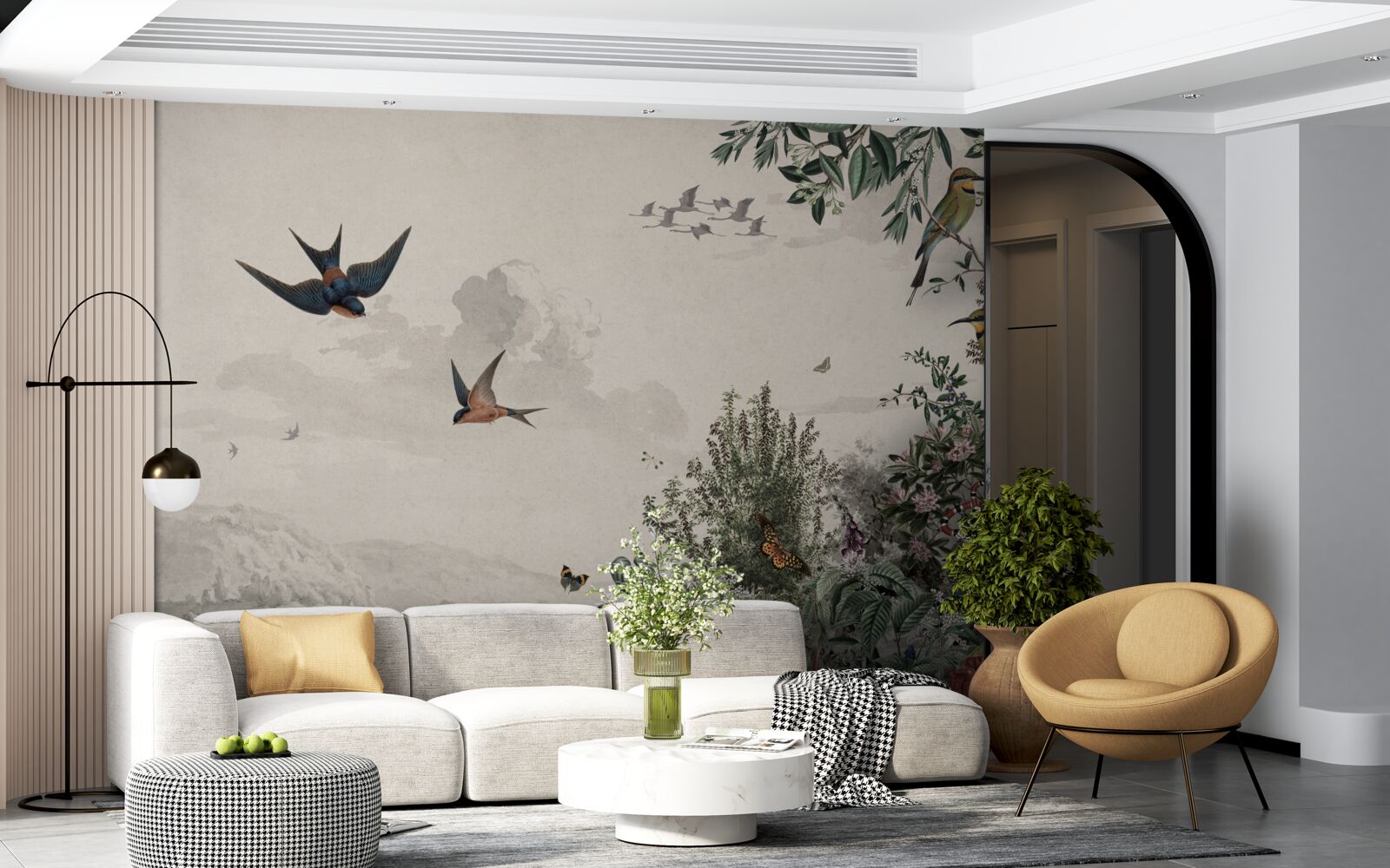 Fototapeta keď prší, vtáky hľadajú úkryt