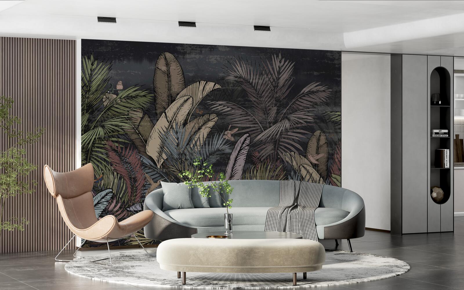 Fototapeta keď padne noc, tropické rastliny