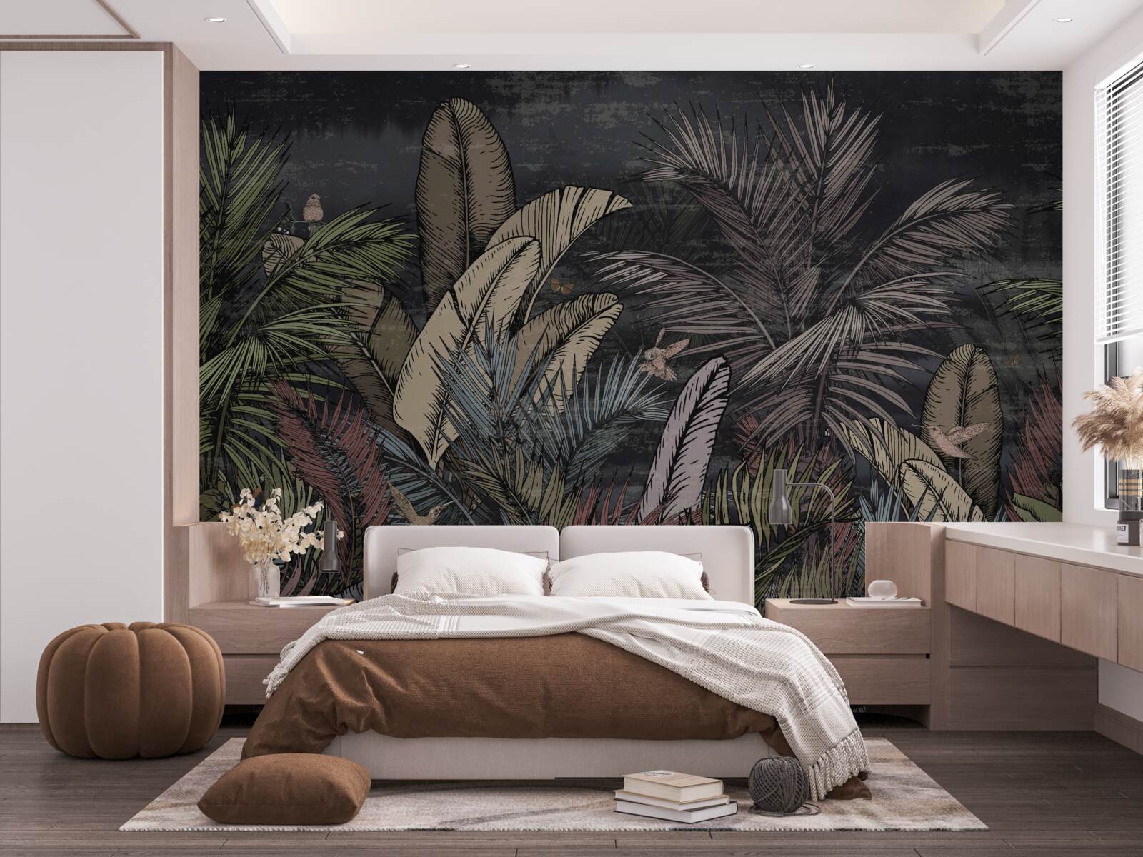 Fototapeta keď padne noc, tropické rastliny