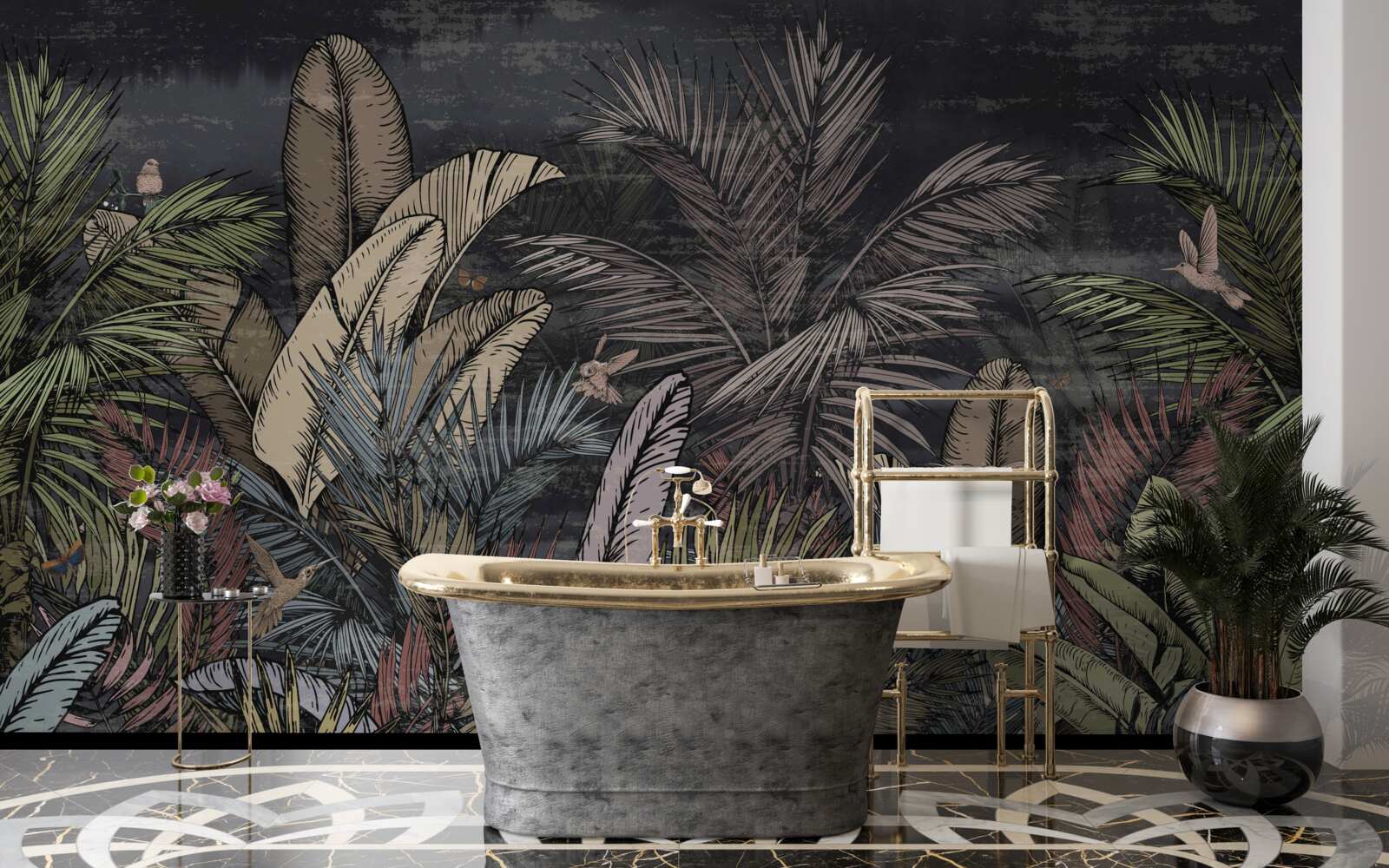 Fototapeta keď padne noc, tropické rastliny