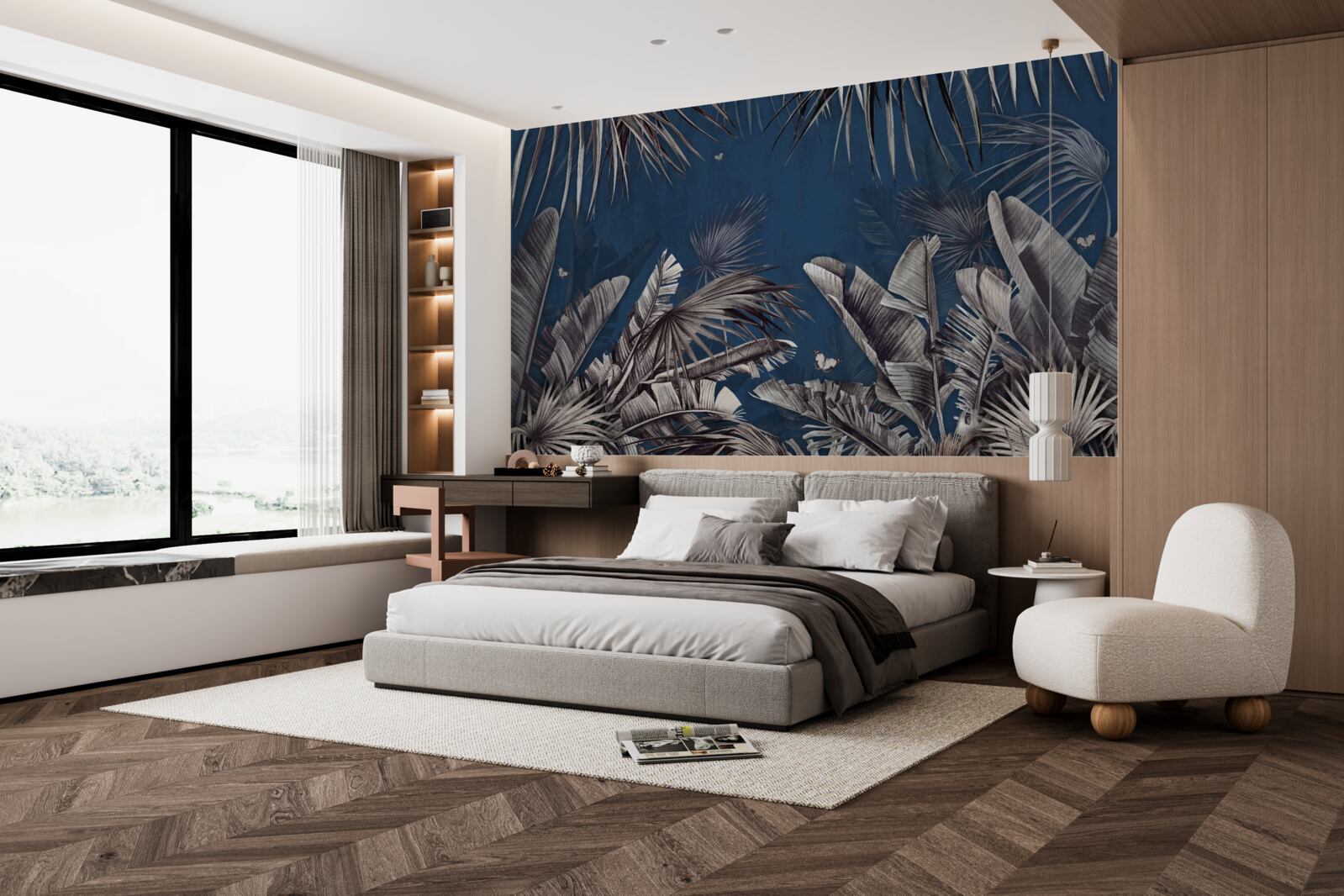 Fototapeta noc padá na papraď