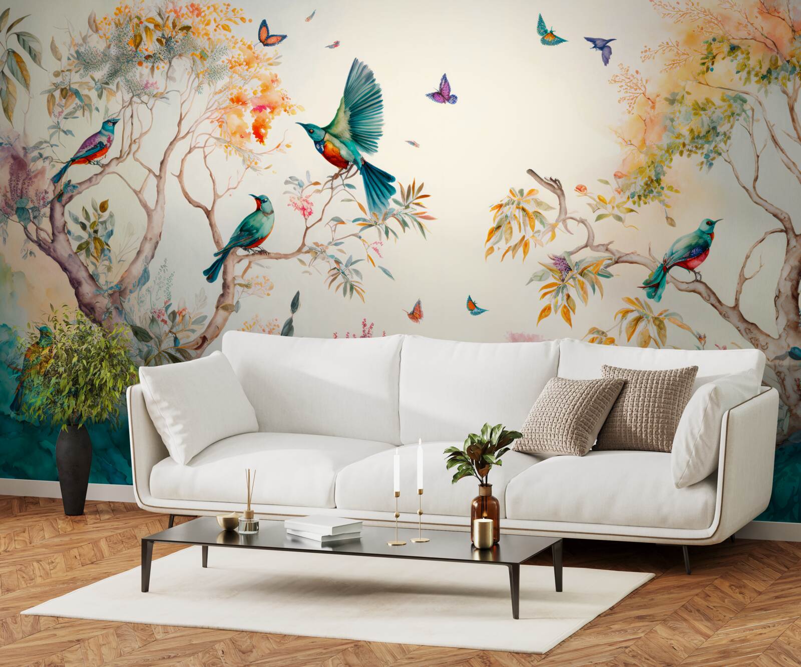 Fototapeta raj lietadlových lodí sa nachádza v korunách stromov