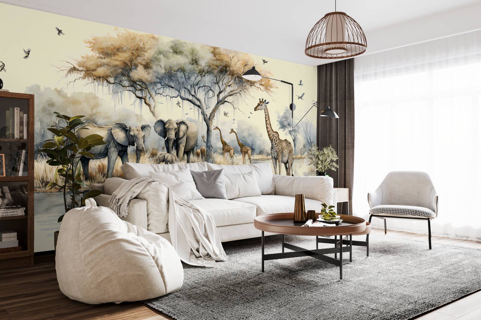 Fototapeta Africké zvieratá v blízkosti rybníka