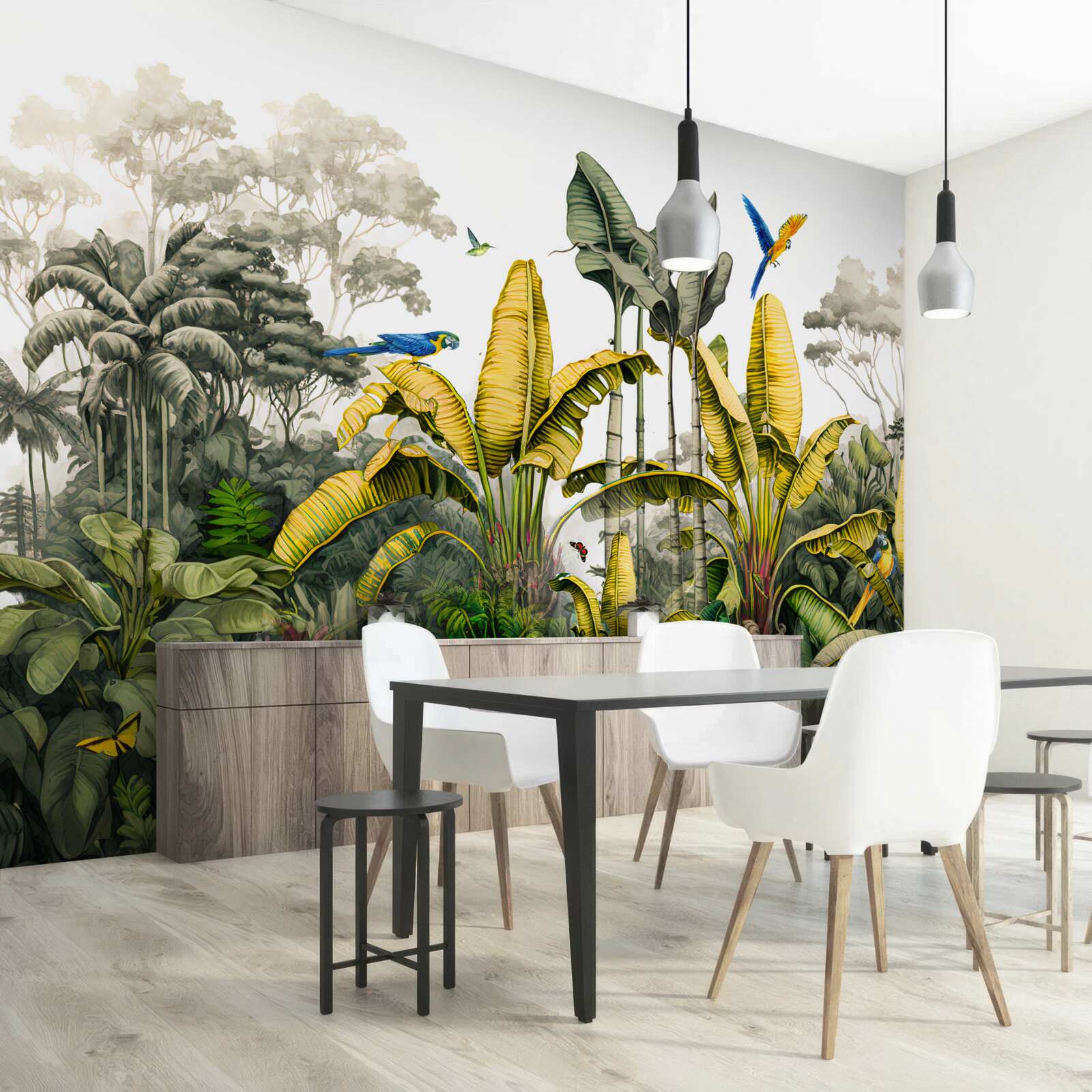 Fototapeta veľké vetvy zlatého papradia v tropickom lese