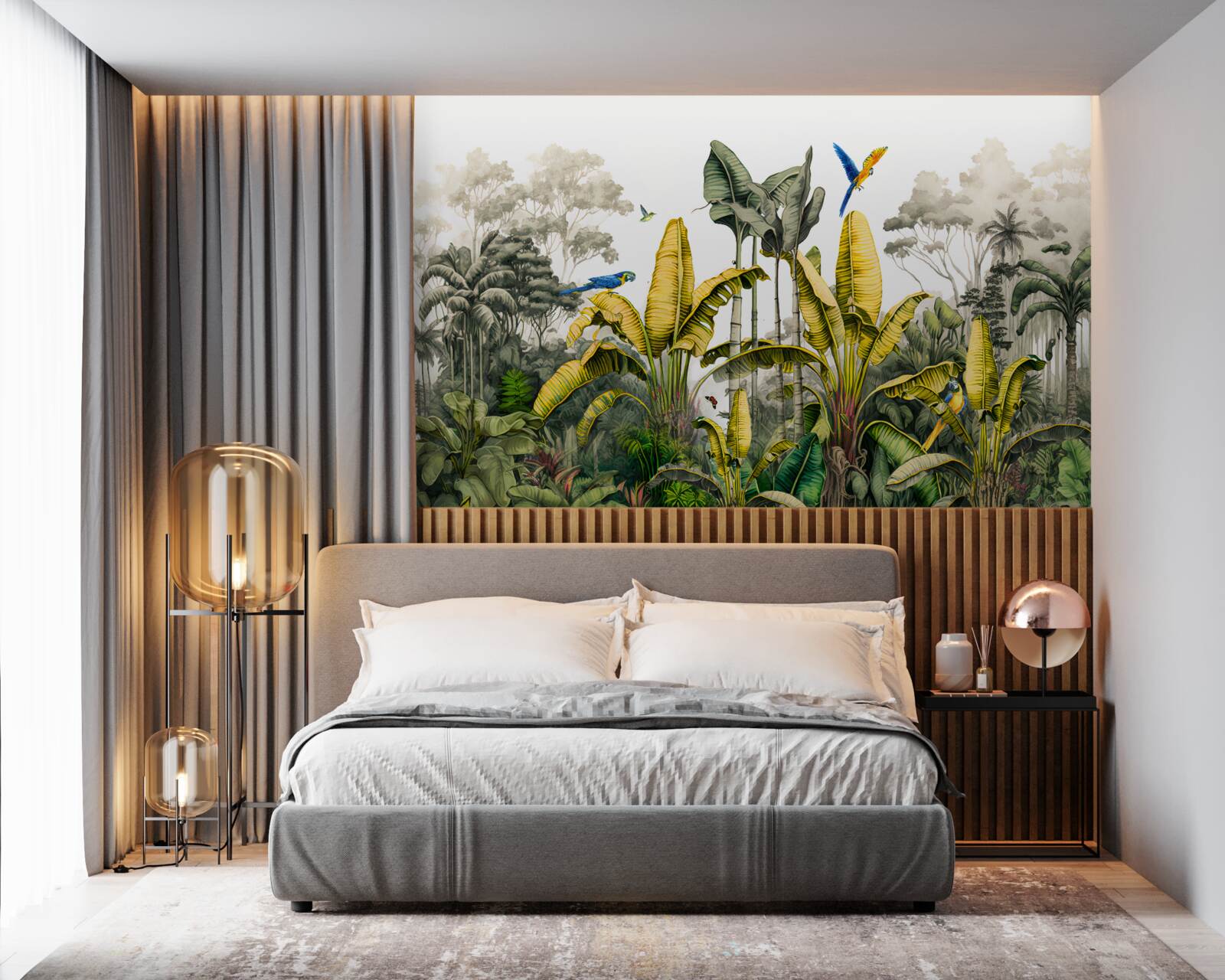 Fototapeta veľké vetvy zlatého papradia v tropickom lese