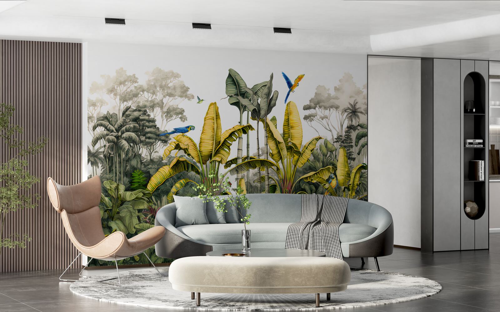 Fototapeta veľké vetvy zlatého papradia v tropickom lese