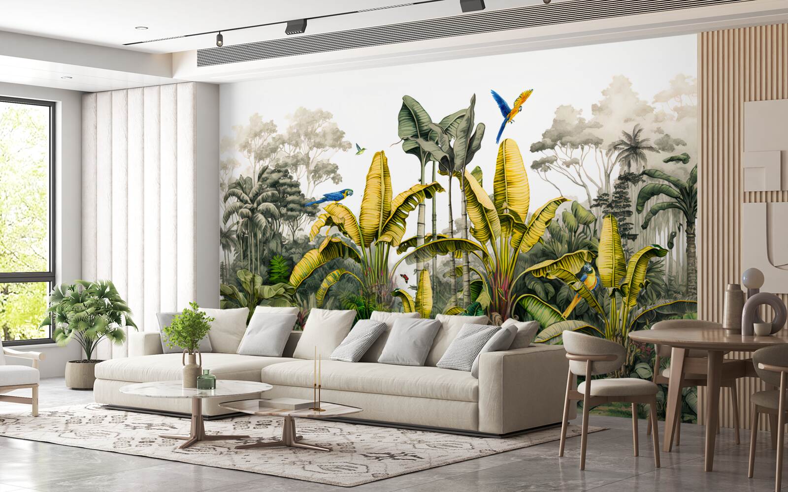 Fototapeta veľké vetvy zlatého papradia v tropickom lese